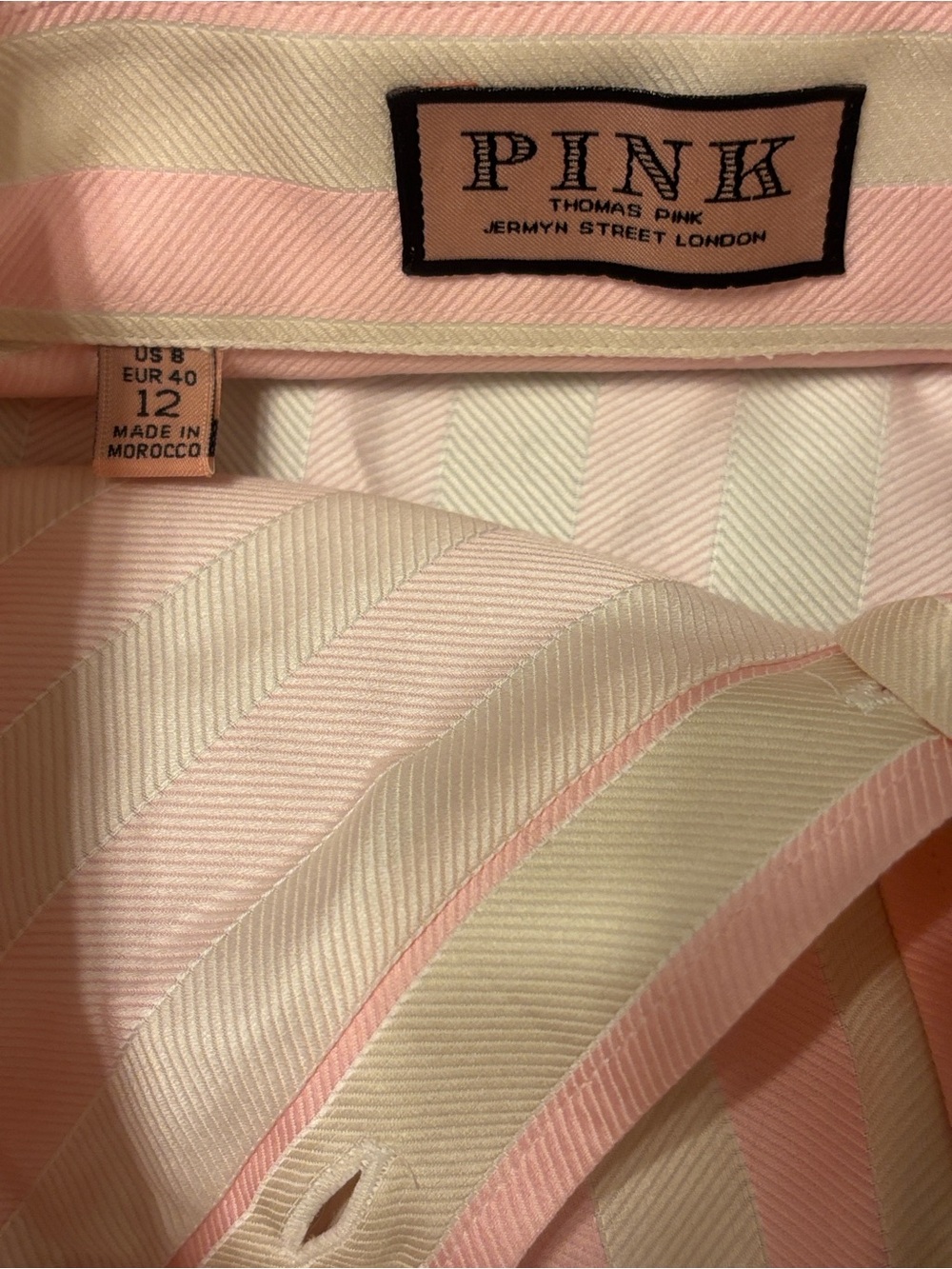 Thomas Pink Woman’s Tailored Pink & Cream Dress Shirt French Cuffs Size 8 (UK12) - Picture 6 of 9